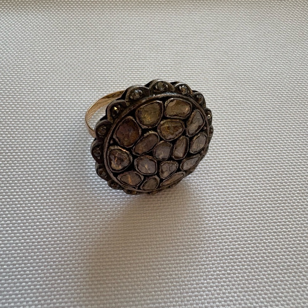 Diamond polki ring